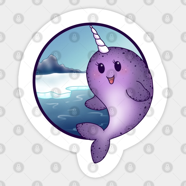 Purple Narwhal Sticker by Redheadkls